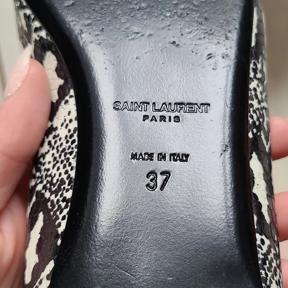 YSL Saint Laurent Flats Python Embossed Leather [size 37]